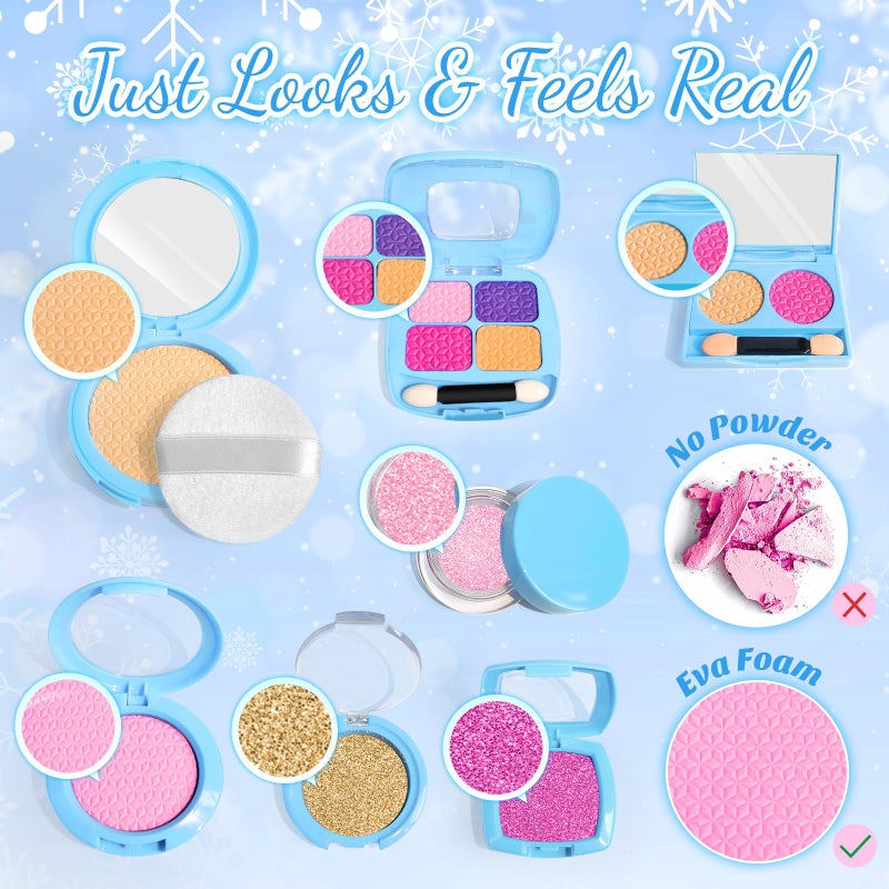 INNOCHEER Pretend Makeup for Toddlers  Toy Play Makeup Set for Kids 3-5  Toddler Makeup Kit Pretend  Frozen Toys for Kids Fake Makeup  Gifts Toys for 2 3 4 5 6 7+ Year Old Girls (Not Real Makeup) - Image 3